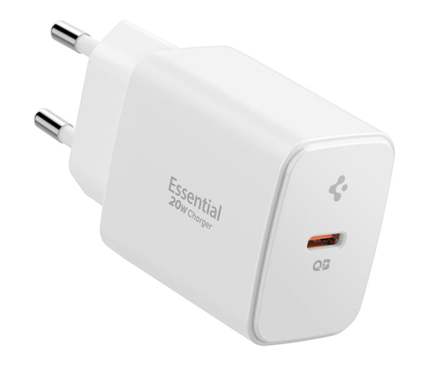 Spigen Ładowarka samochodowa Essential 20W Biała - 1346614 - zdjęcie